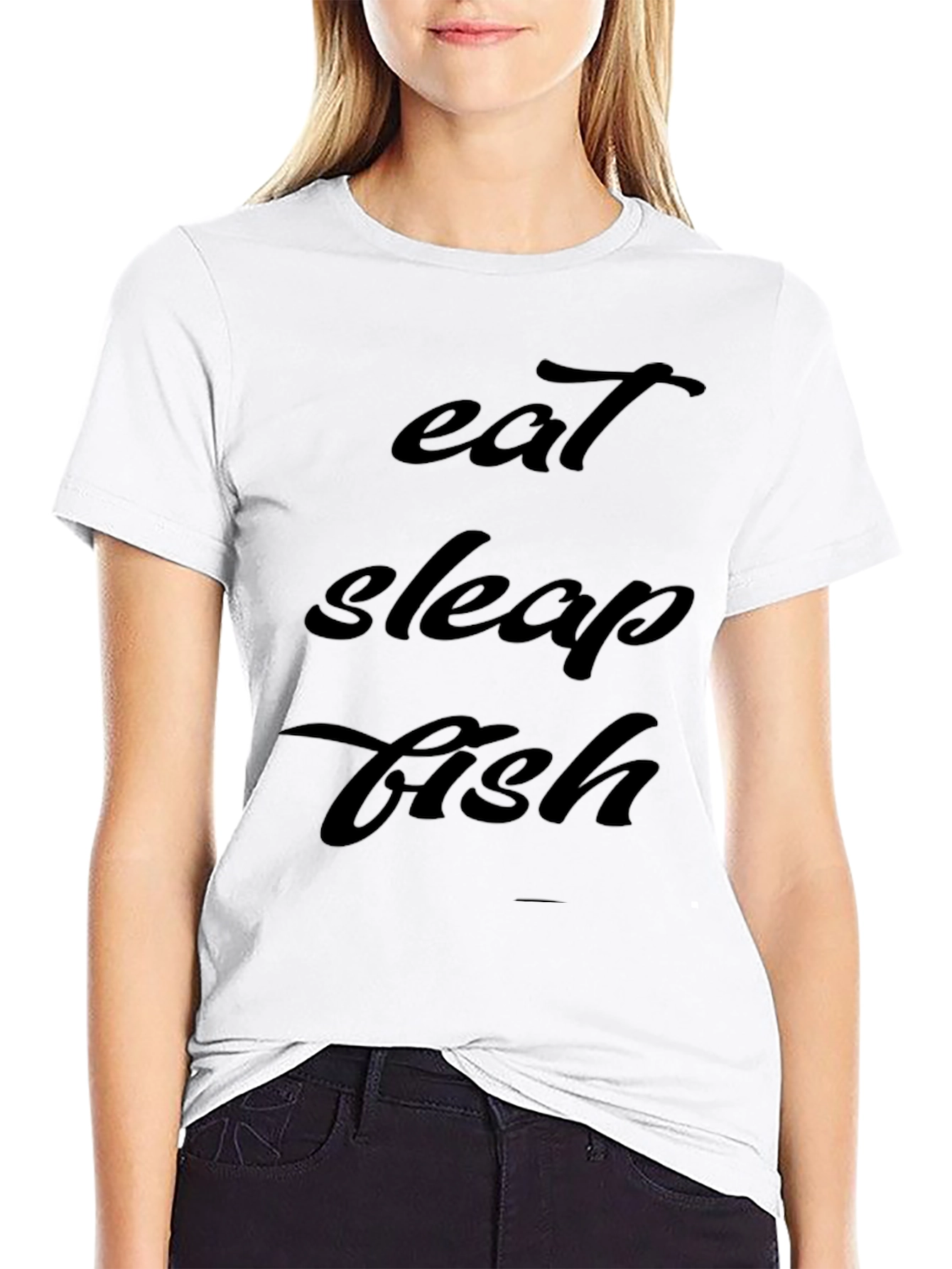 Camiseta Hombre Negra - Eat Sleep Fish