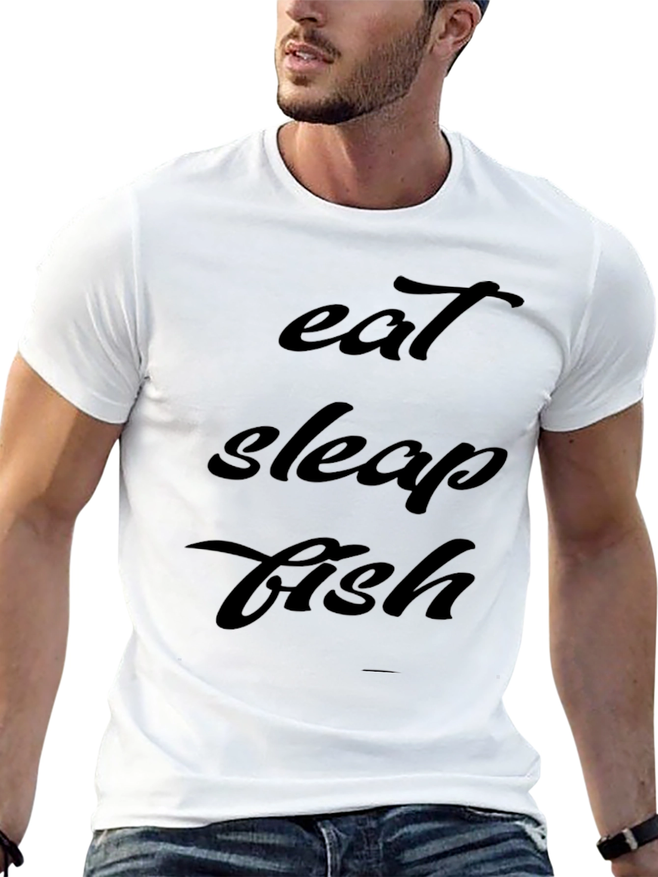 Camiseta Hombre Negra - Eat Sleep Fish