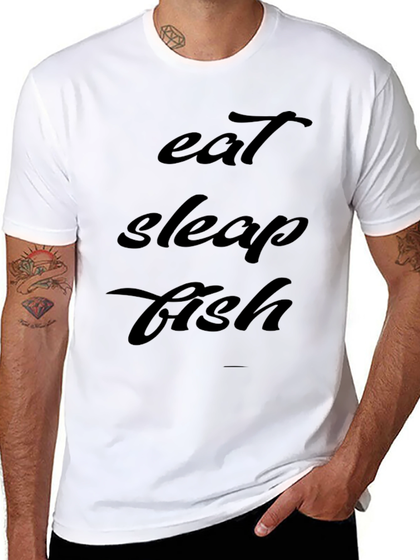 Camiseta Hombre Negra - Eat Sleep Fish