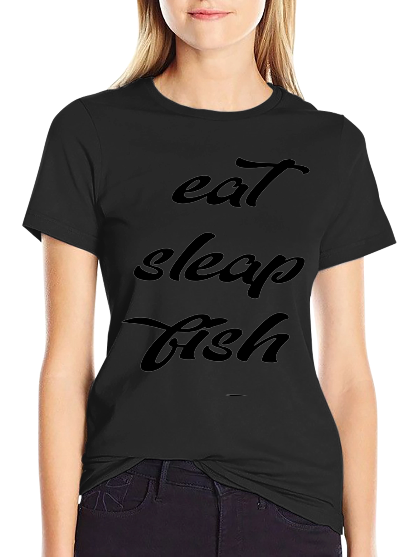 Camiseta Hombre Negra - Eat Sleep Fish
