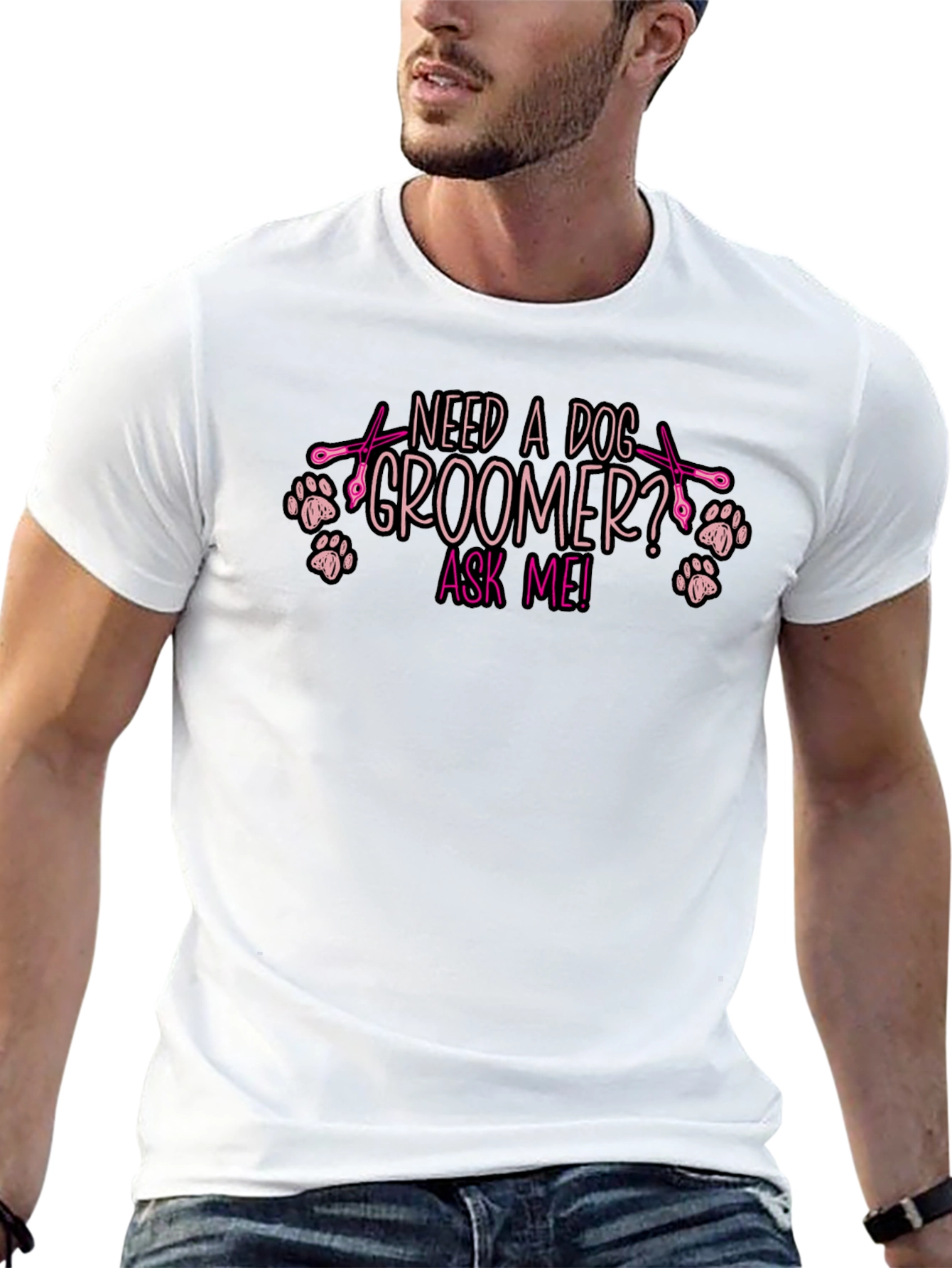Camiseta Negra ¿Necesitas un Peluquero Canino?