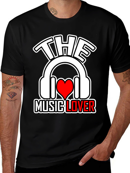 Camiseta Negra The Music Lover para Amantes de la Música