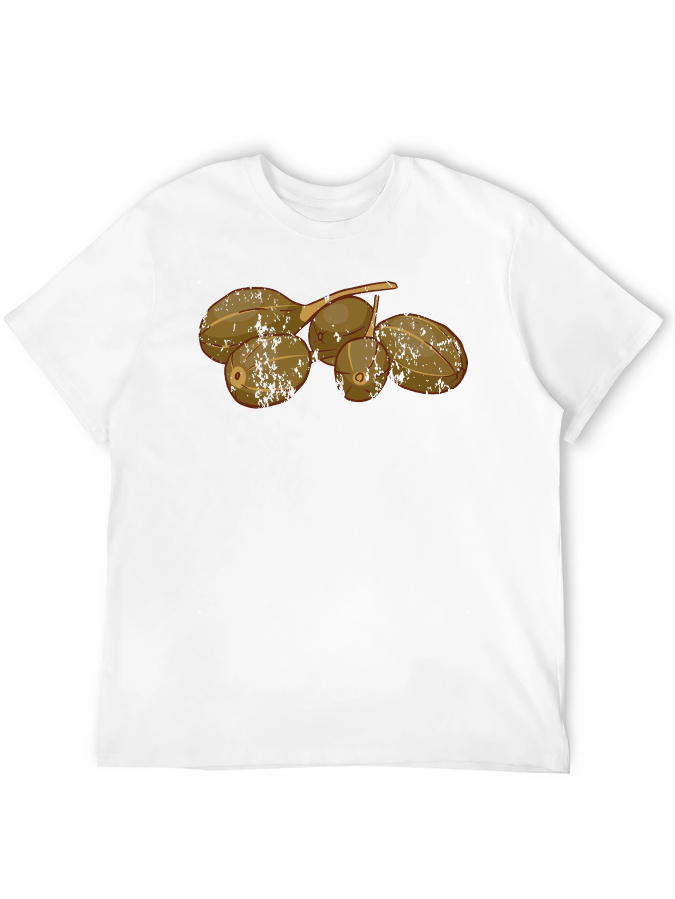 Camiseta Negra con Diseño de Frutas Tropicales