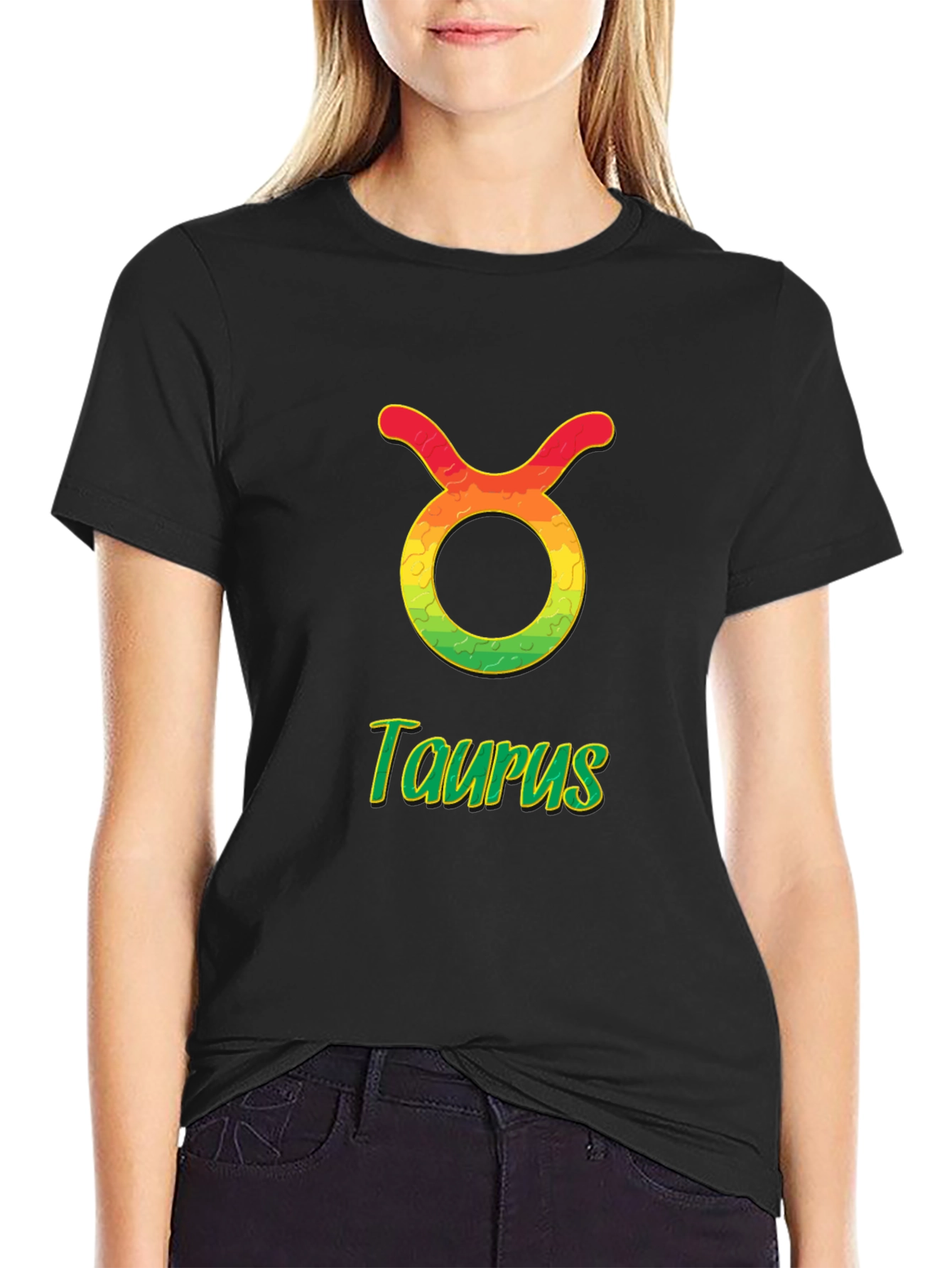 Camiseta Negra Signo Tauro Diseño Zodiaco