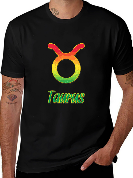 Camiseta Negra Signo Tauro Diseño Zodiaco