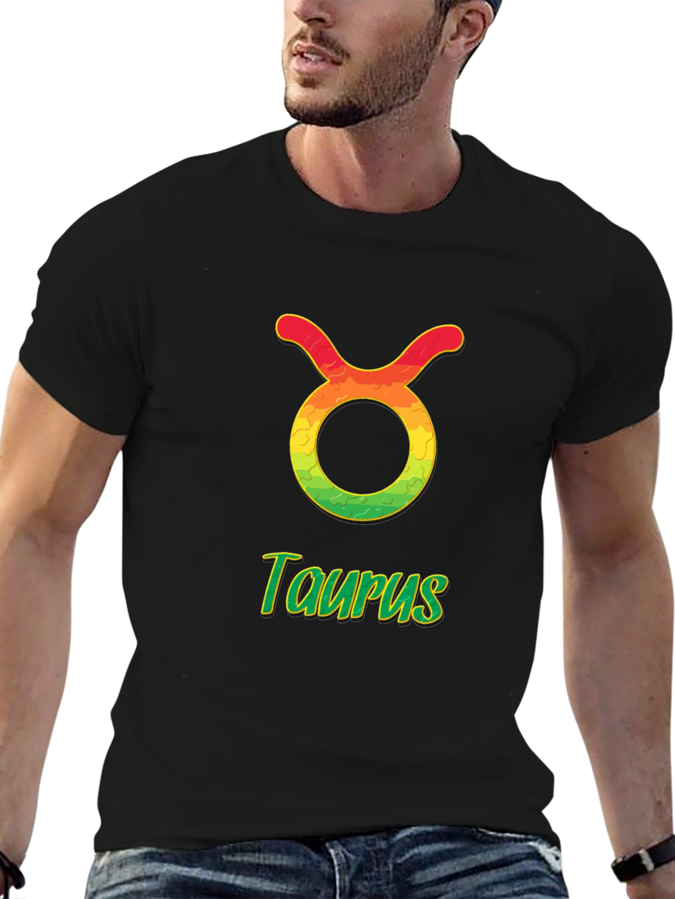 Camiseta Negra Signo Tauro Diseño Zodiaco