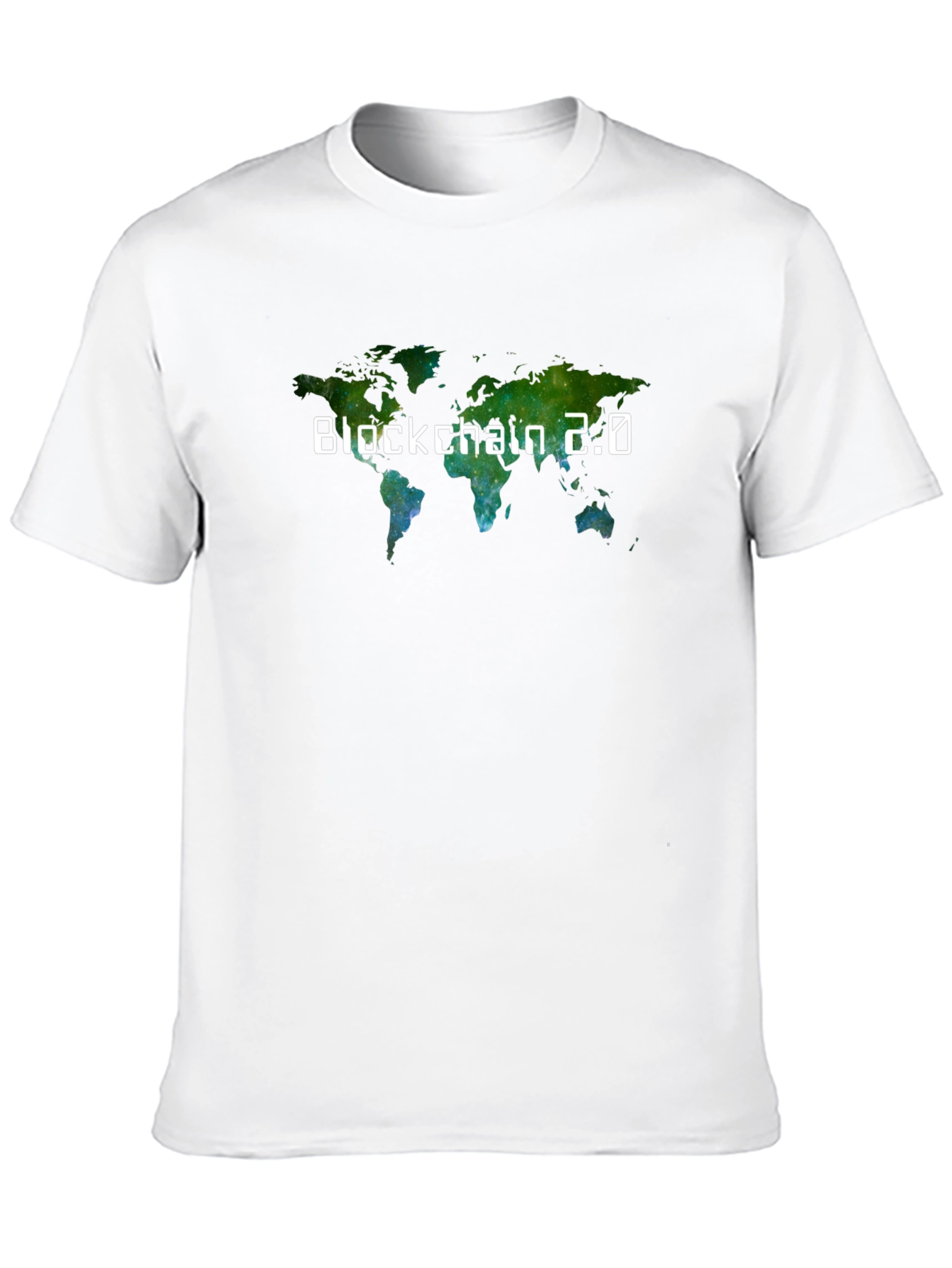 Camiseta Negra Blockchain 2.0 Mapa Mundial