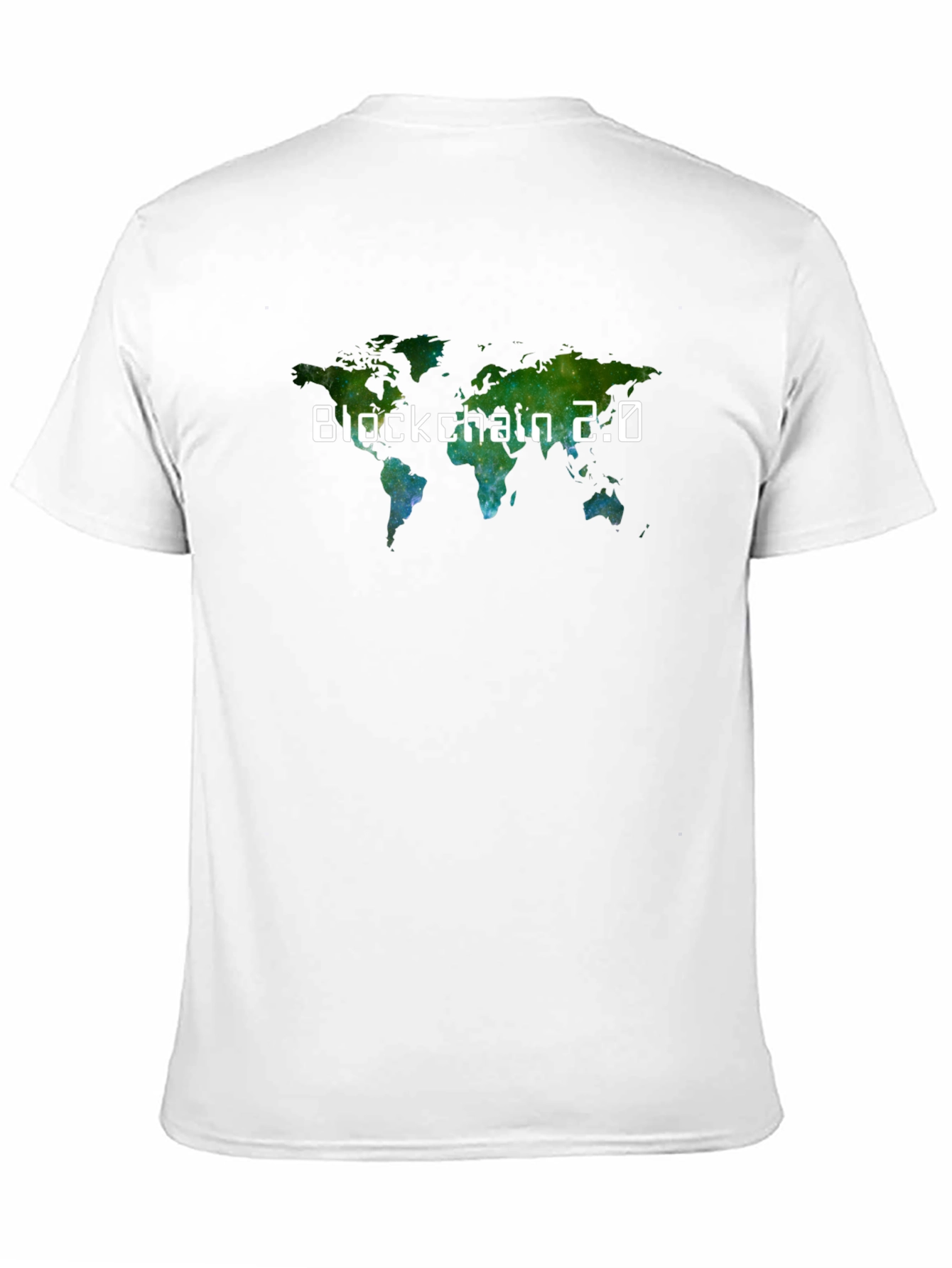 Camiseta Negra Blockchain 2.0 Mapa Mundial