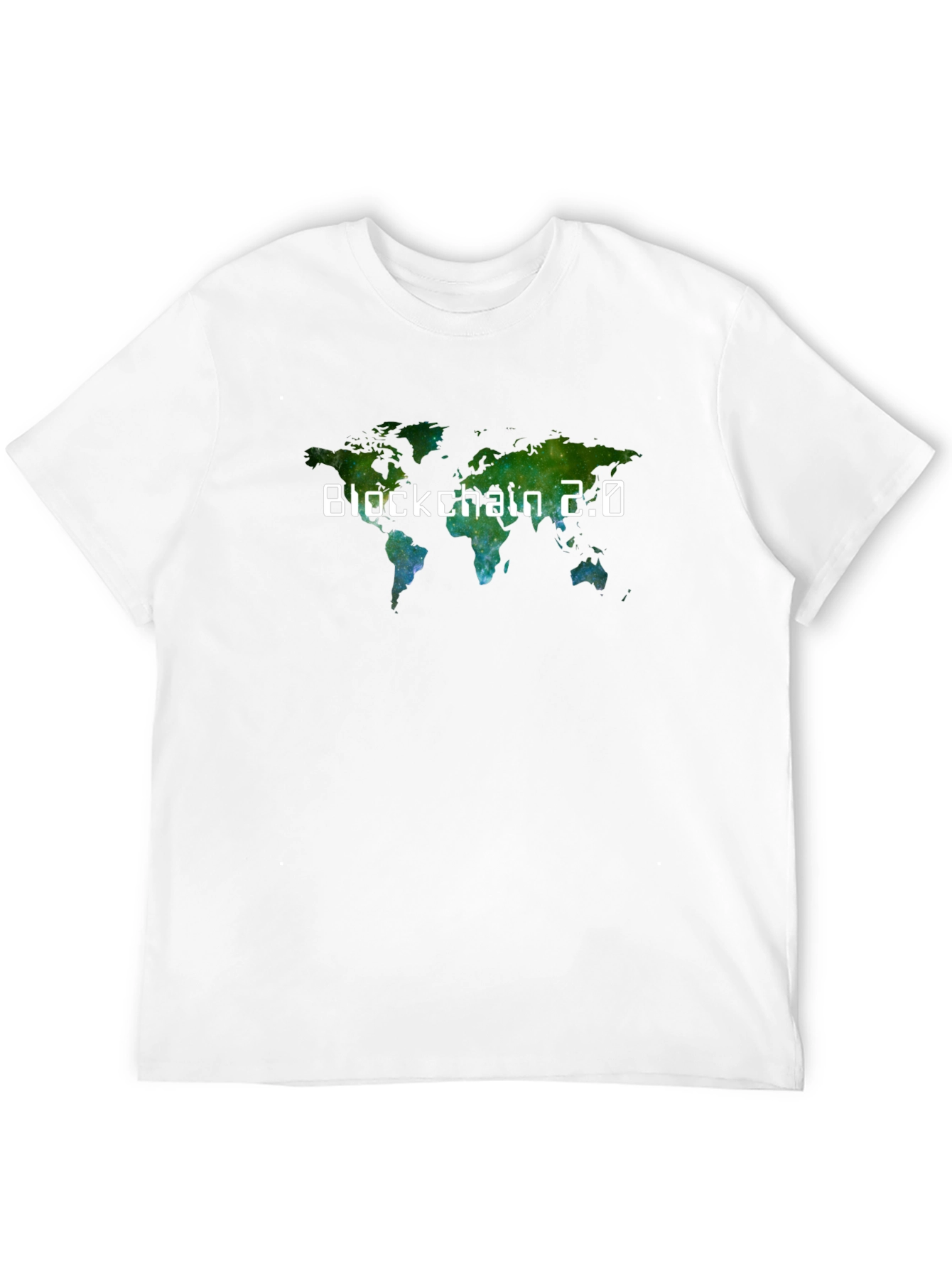 Camiseta Negra Blockchain 2.0 Mapa Mundial