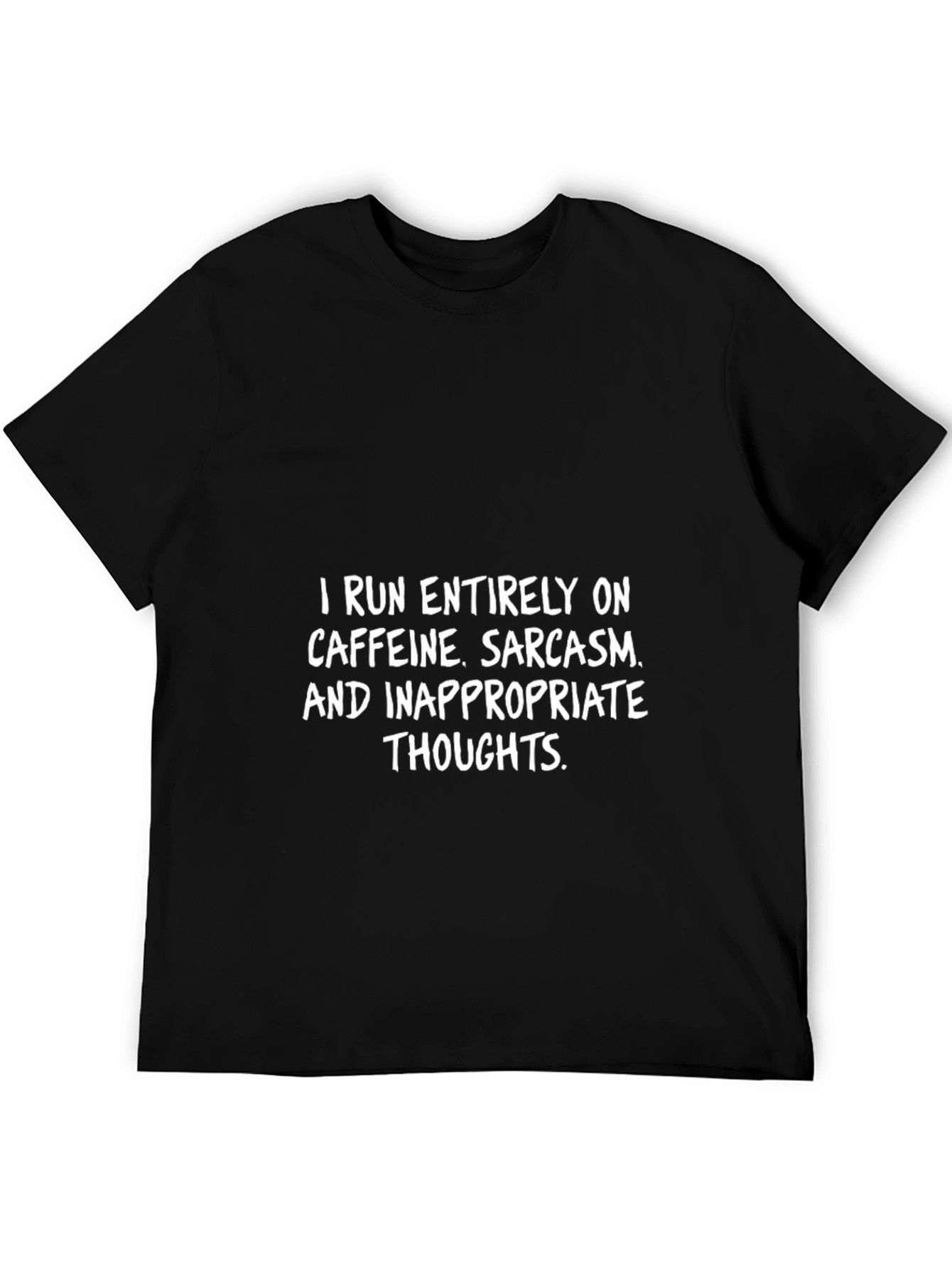 Camiseta Negra: Cafeína Sarcasmo e Ideas Inapropiadas