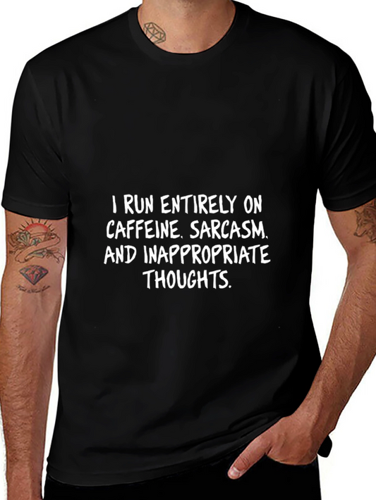 Camiseta Negra: Cafeína Sarcasmo e Ideas Inapropiadas