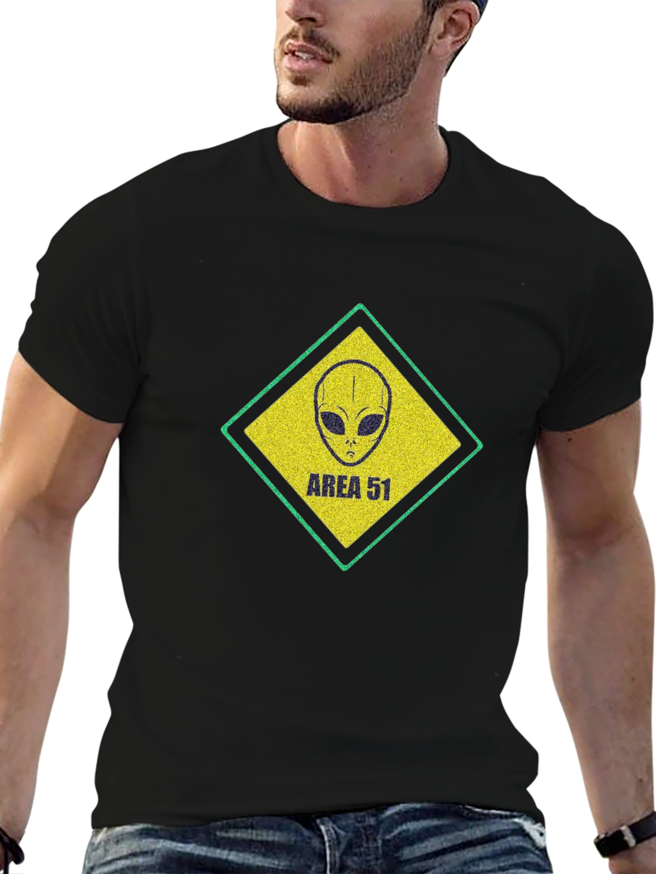 Camiseta Hombre Área 51 Diseño Alienígena