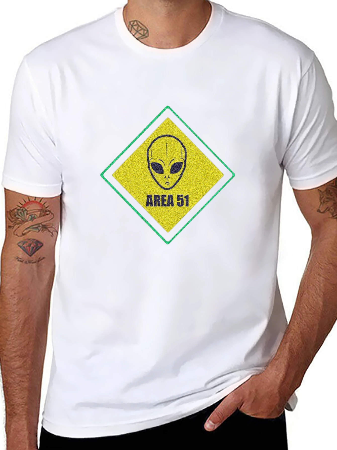 Camiseta Hombre Área 51 Diseño Alienígena