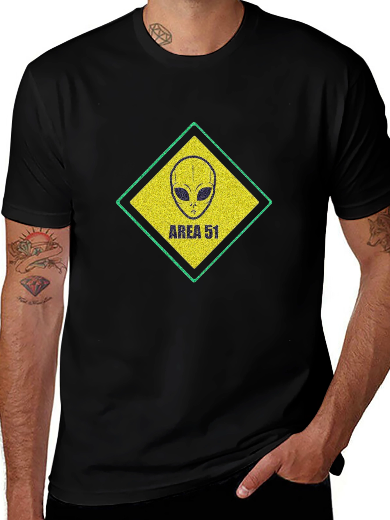 Camiseta Hombre Área 51 Diseño Alienígena