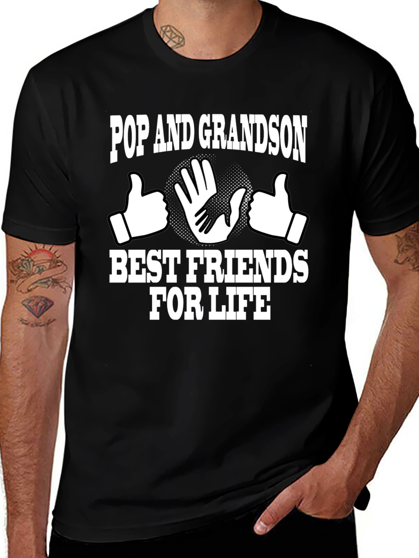 Camiseta Negra Pop and Grandson