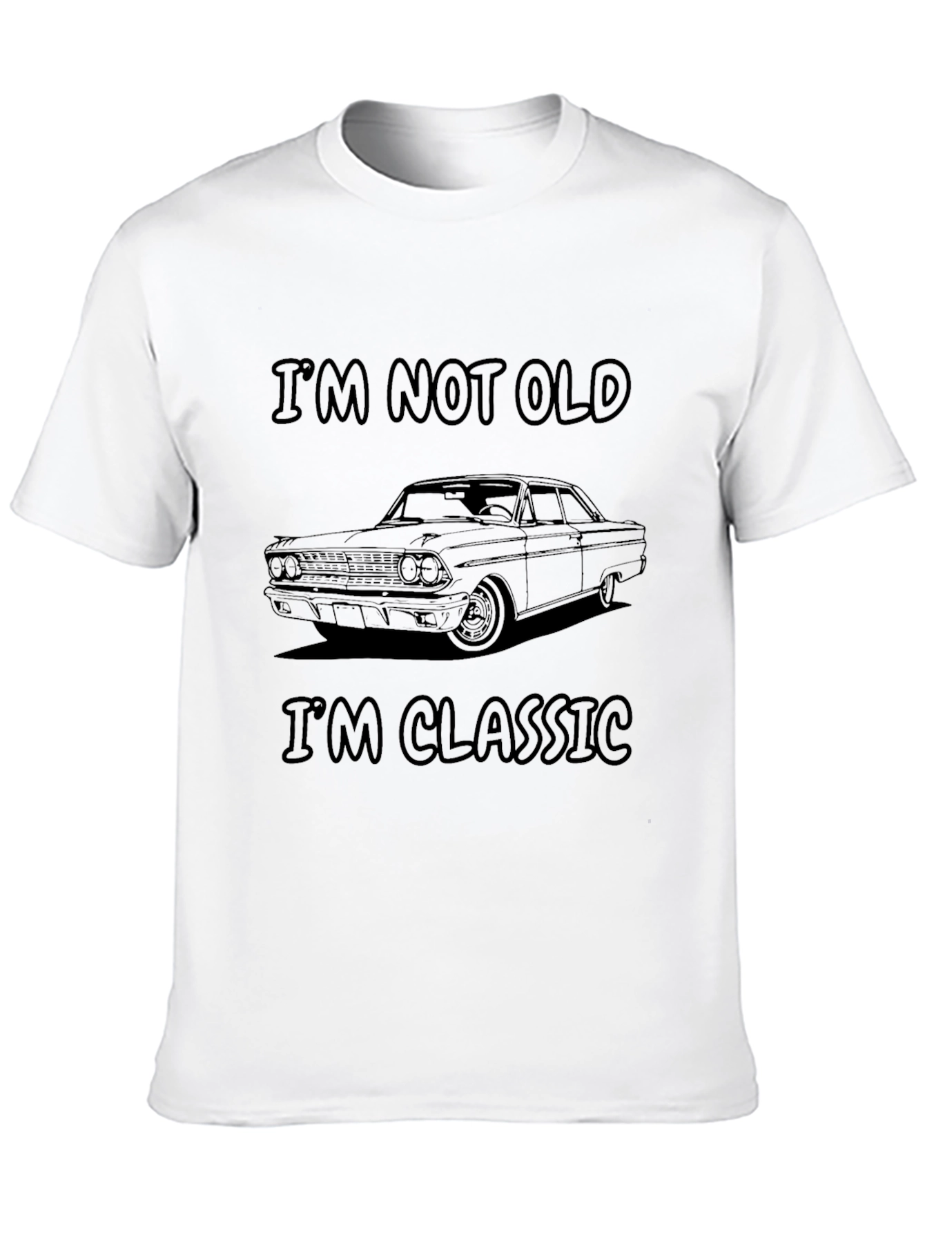 Camiseta Negra No Soy Viejo Soy Clásico Coche
