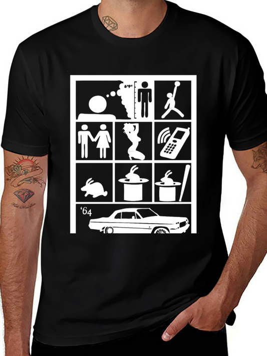 Camiseta Hombre Humorística Pictogramas