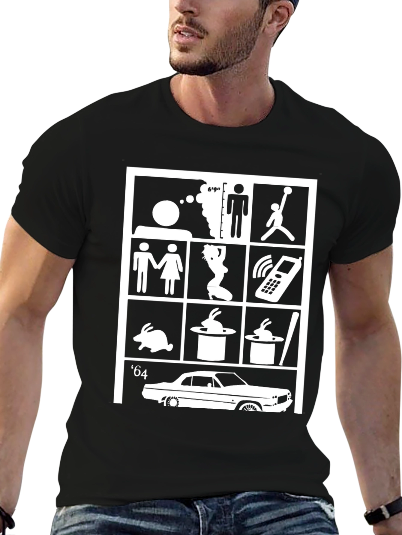 Camiseta Hombre Humorística Pictogramas