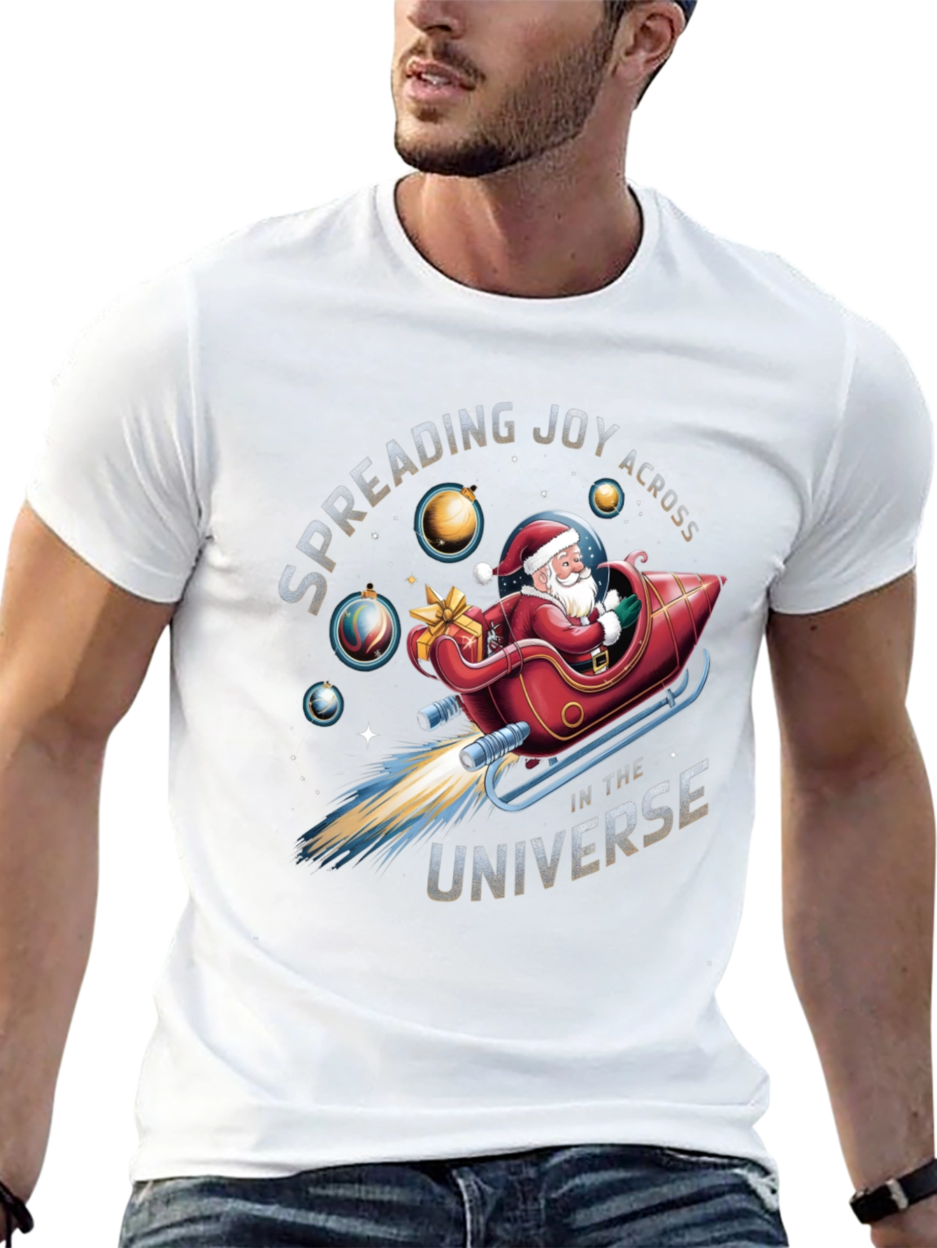 Camiseta Navideña: Santa Espacial