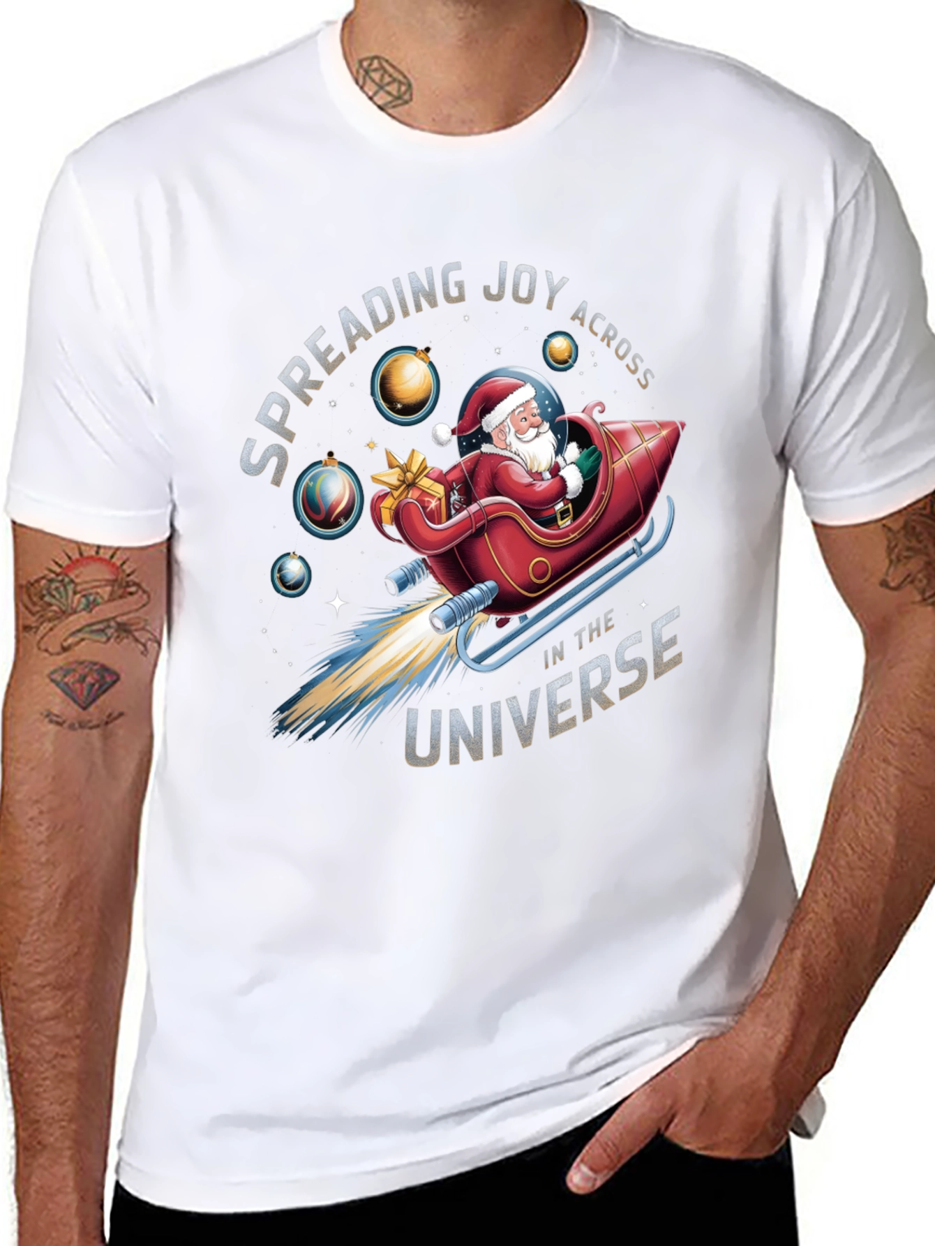 Camiseta Navideña: Santa Espacial