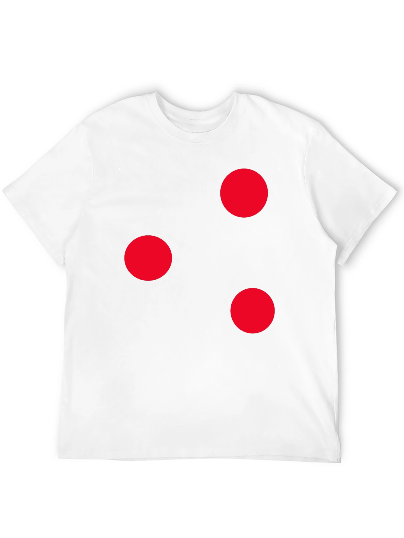 Camiseta Negra con Círculos Rojos Casual