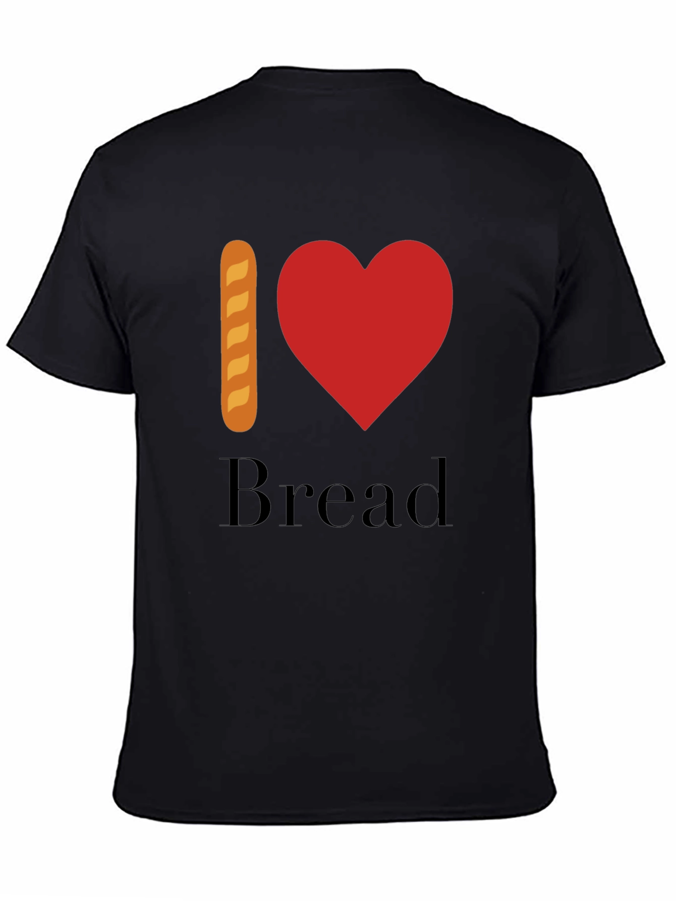 Camiseta Hombre Negra - I Love Bread