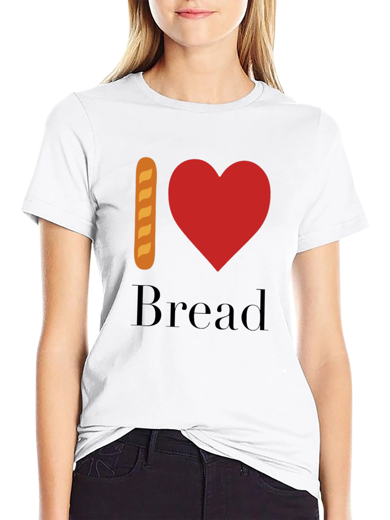 Camiseta Hombre Negra - I Love Bread