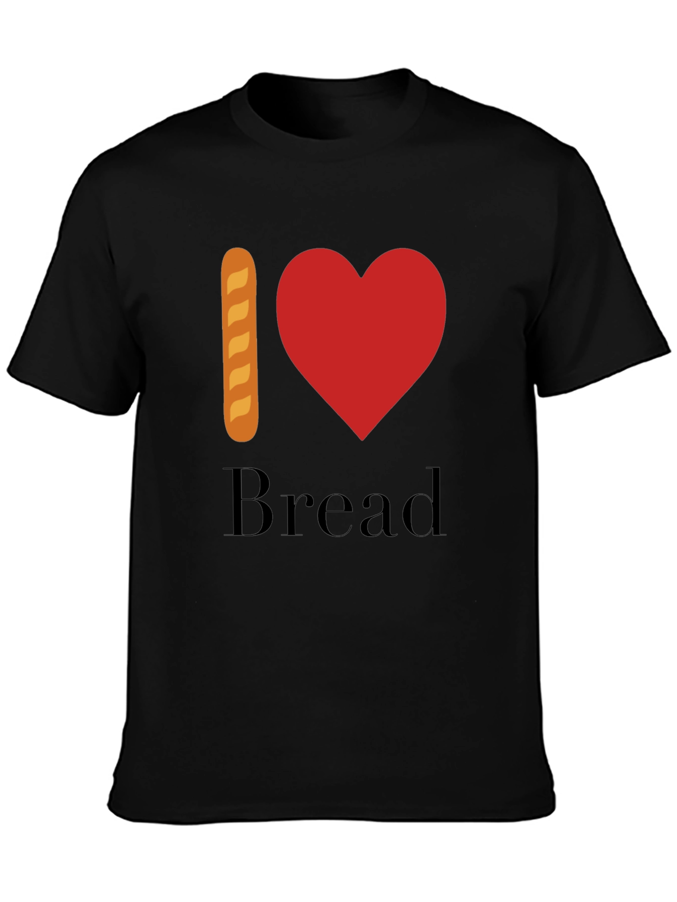 Camiseta Hombre Negra - I Love Bread