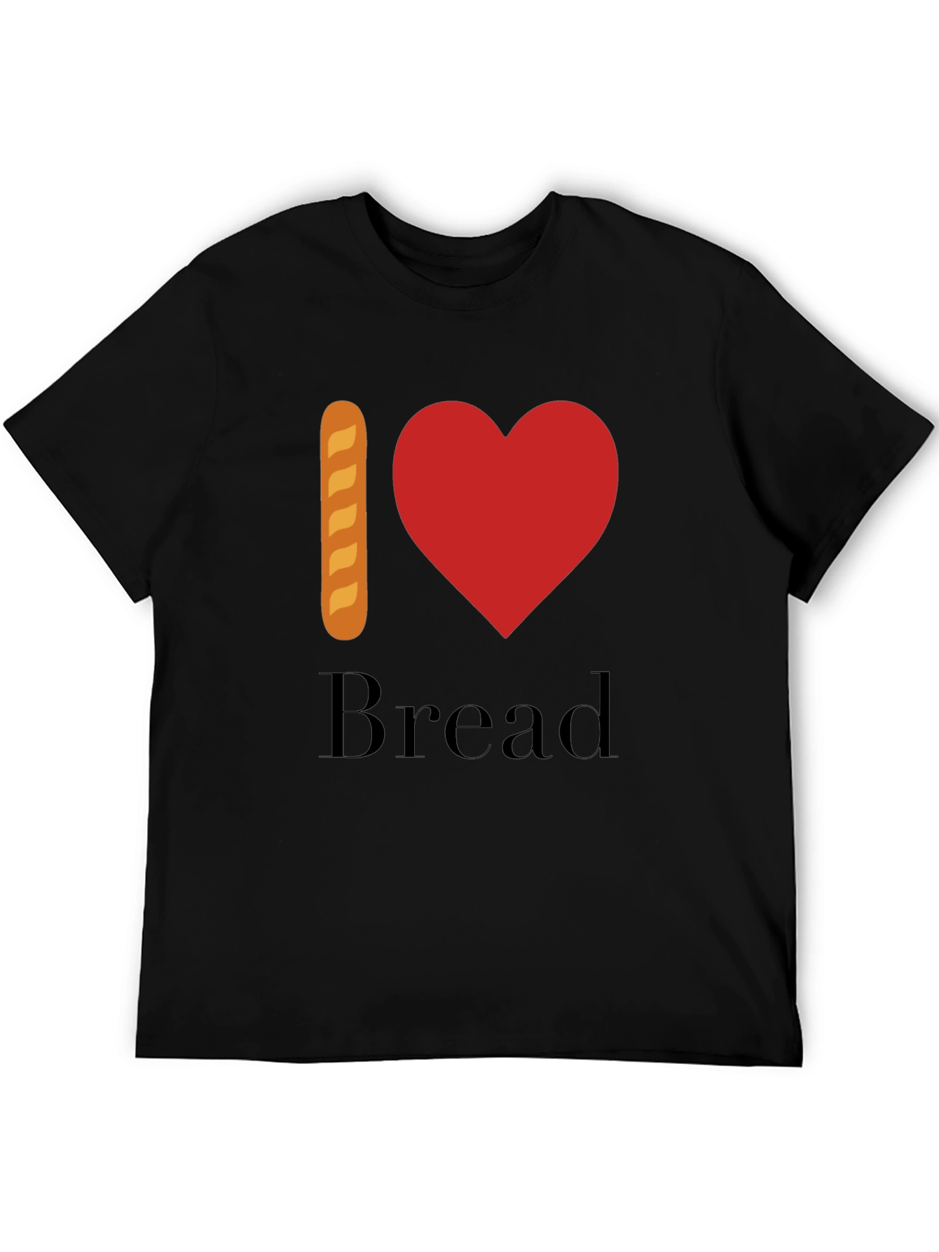 Camiseta Hombre Negra - I Love Bread