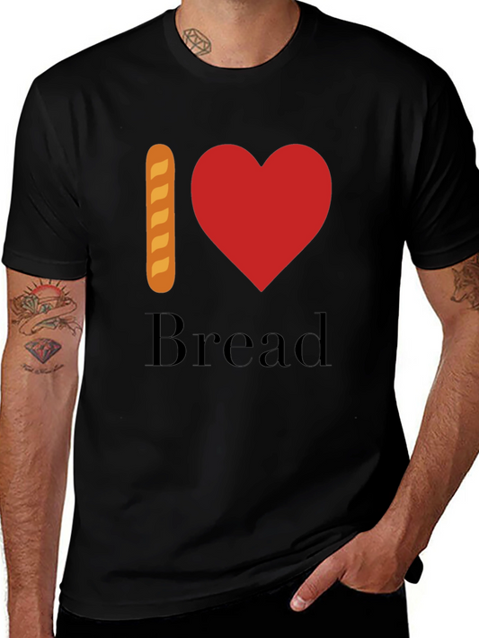 Camiseta Hombre Negra - I Love Bread