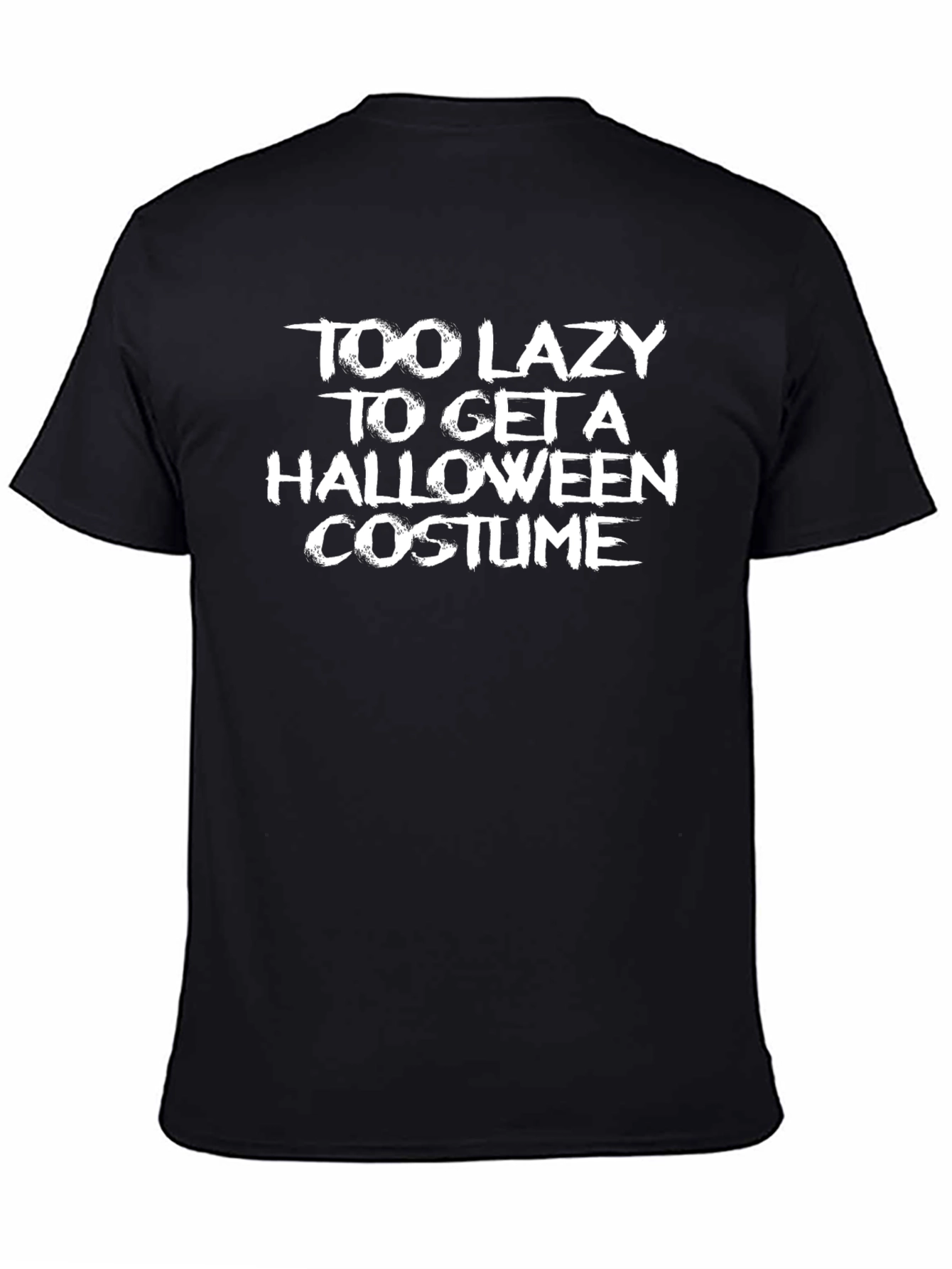 Camiseta Negra Humor Halloween - Demasiado Perezoso