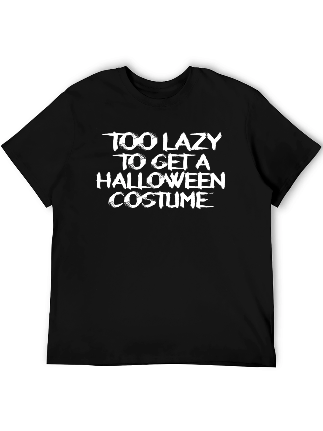 Camiseta Negra Humor Halloween - Demasiado Perezoso