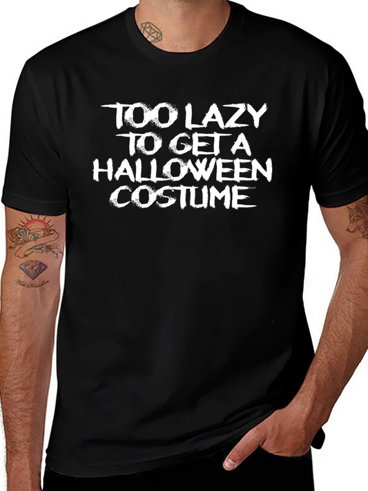Camiseta Negra Humor Halloween - Demasiado Perezoso