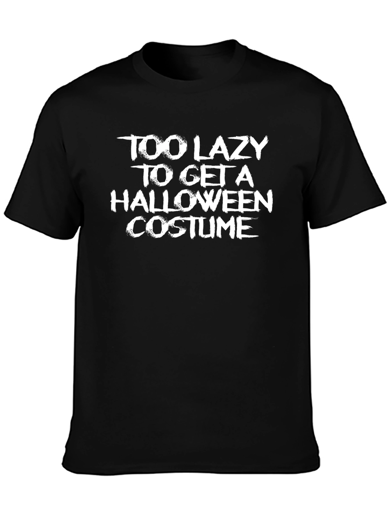 Camiseta Negra Humor Halloween - Demasiado Perezoso