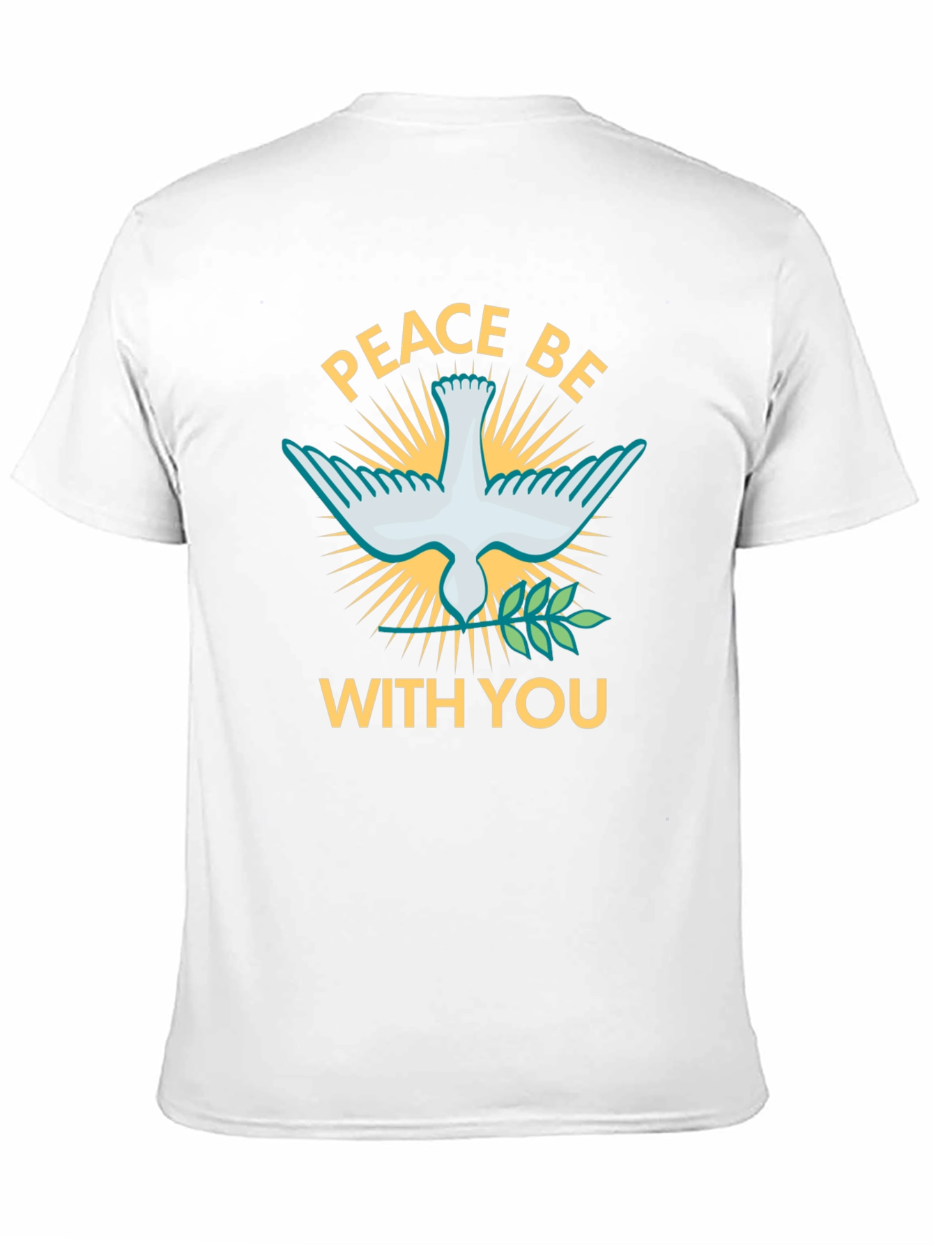 Camiseta Negra Peace Be With You con Paloma
