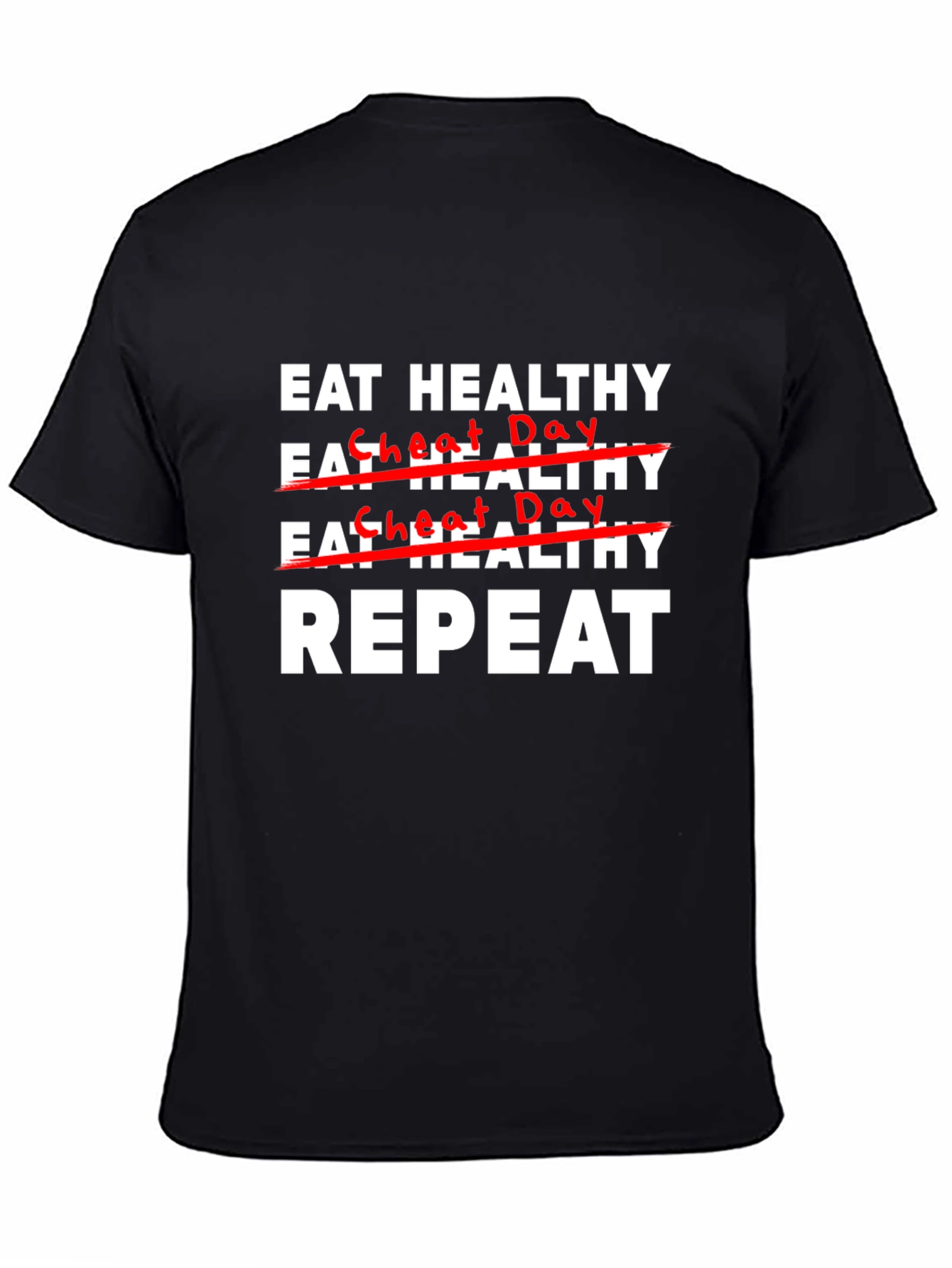 Camiseta Negra: Come Sano Repite