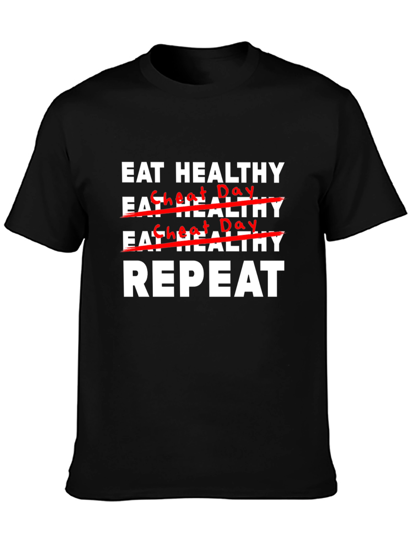 Camiseta Negra: Come Sano Repite
