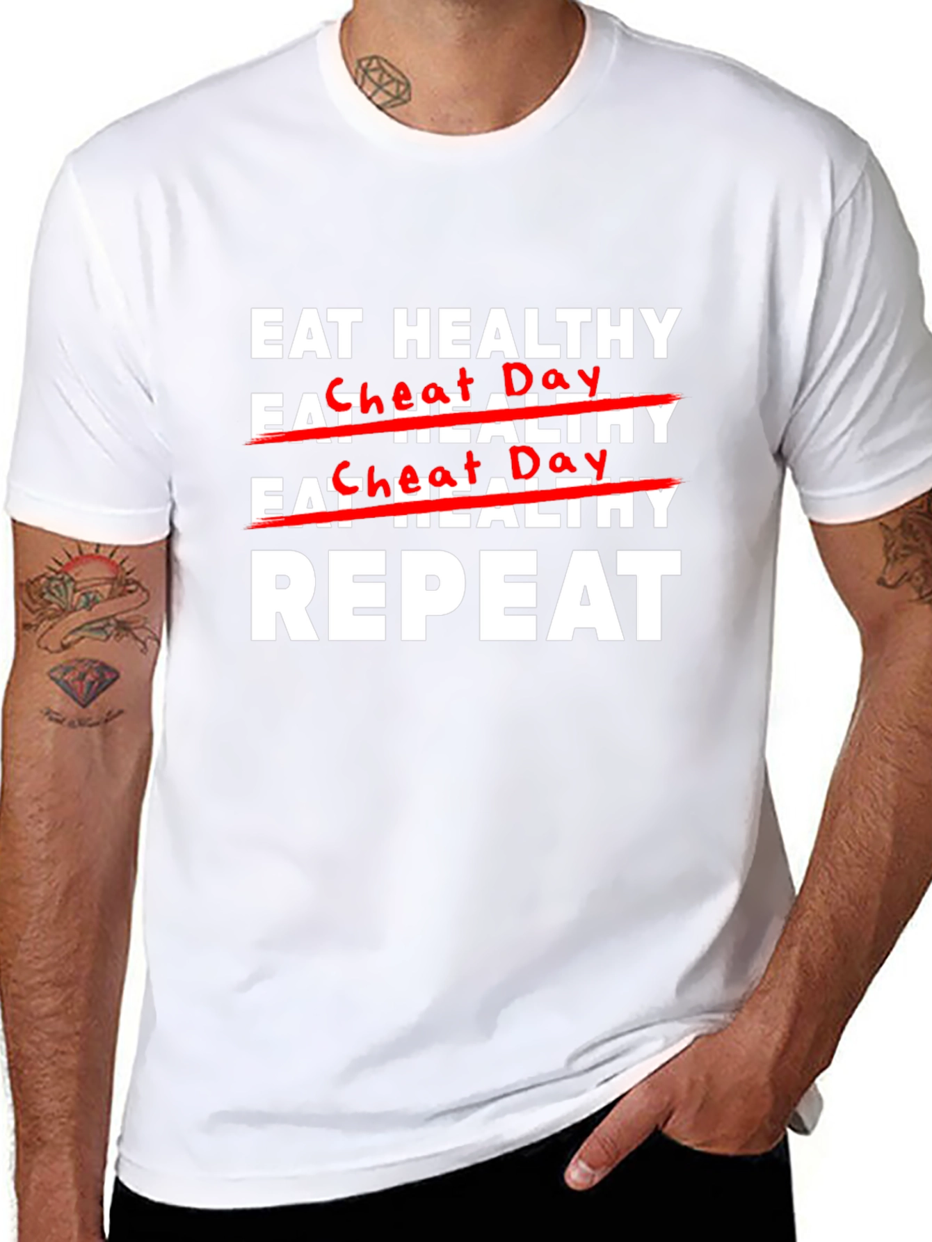 Camiseta Negra: Come Sano Repite
