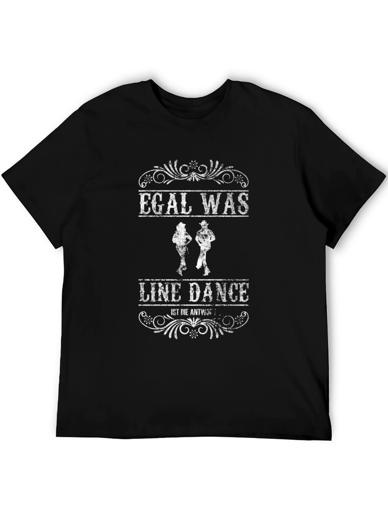 Camiseta Negra con Diseño de Line Dance