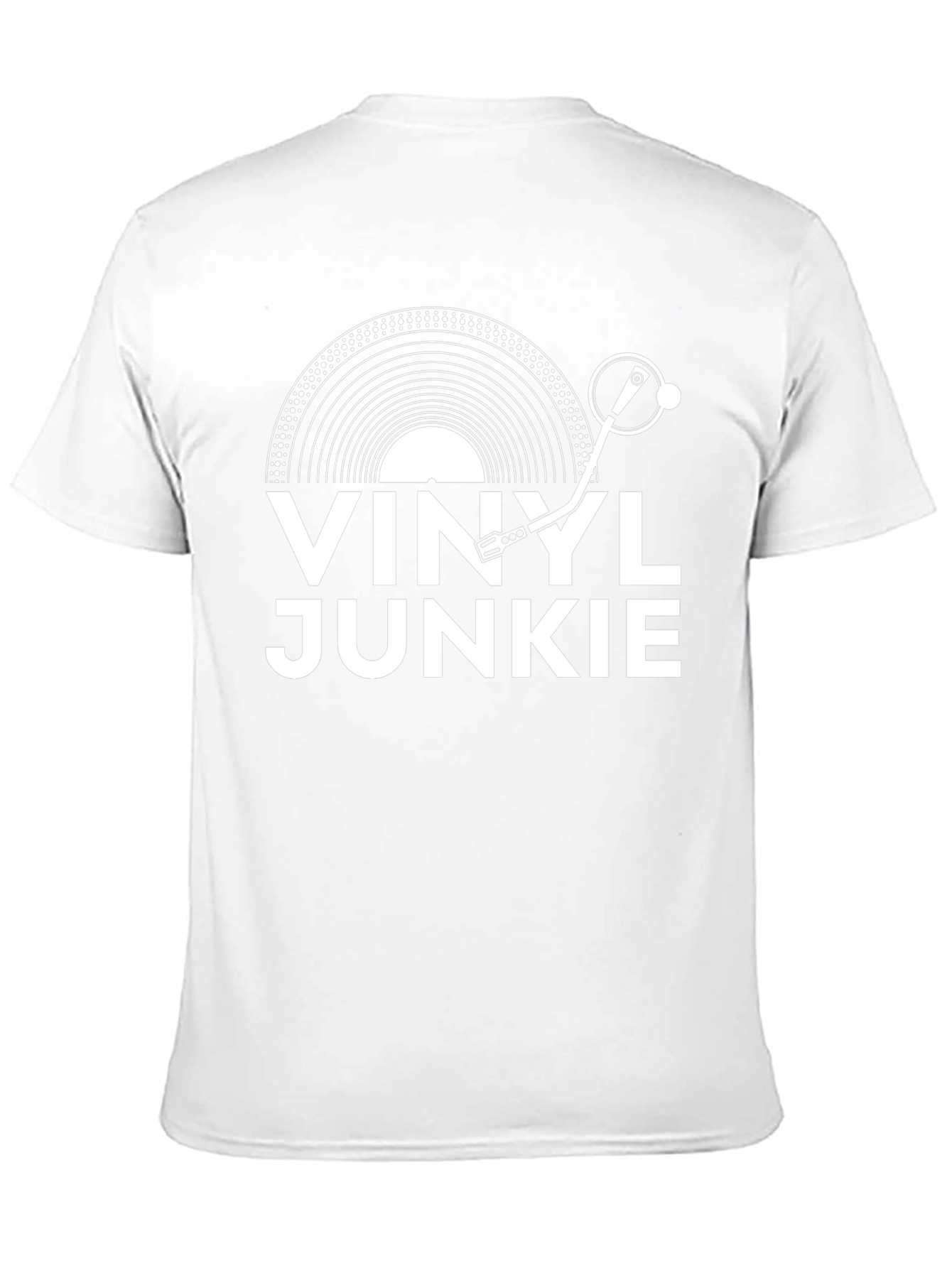 Camiseta Negra Vinyl Junkie para Amantes de la Música