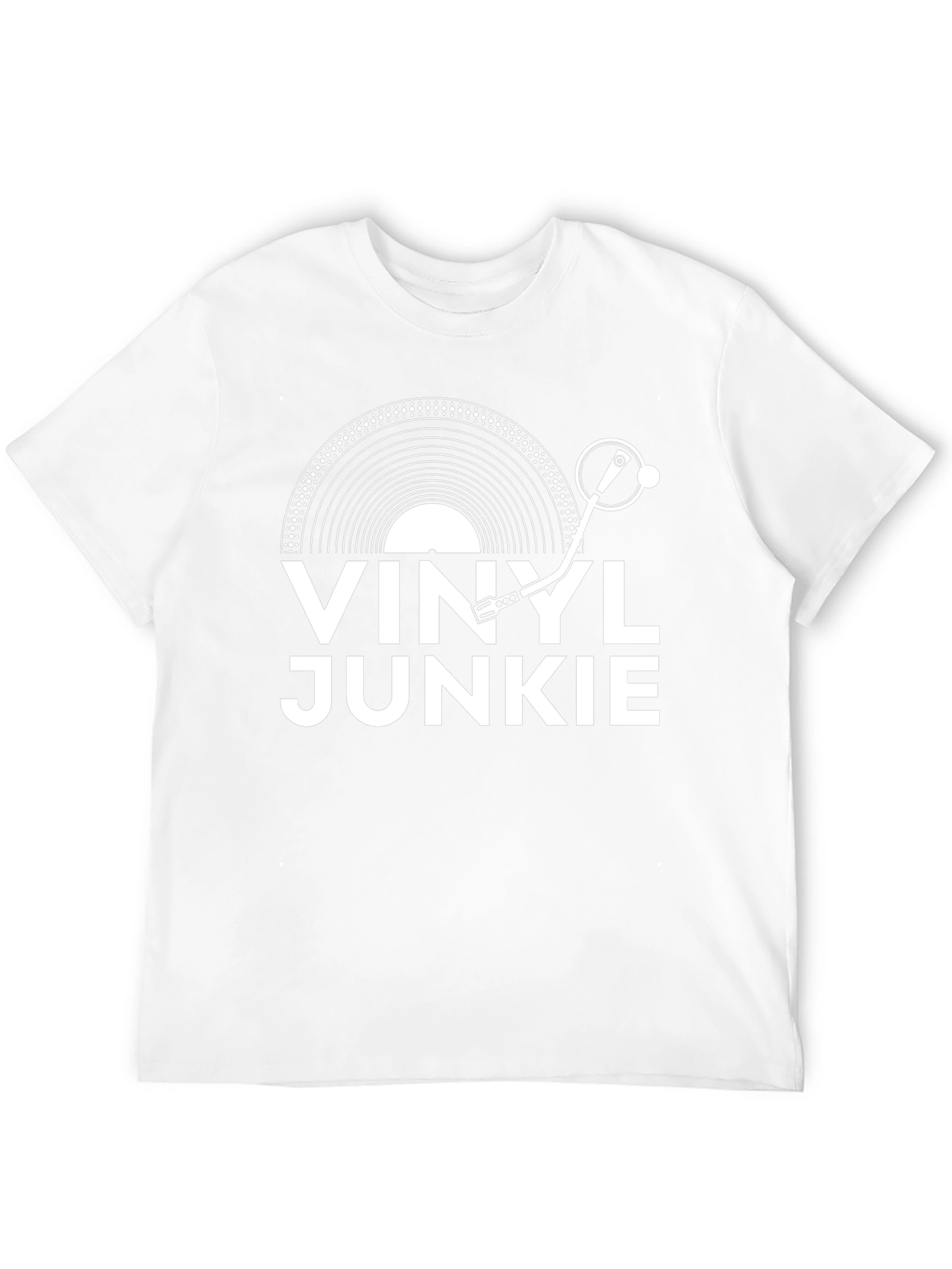 Camiseta Negra Vinyl Junkie para Amantes de la Música