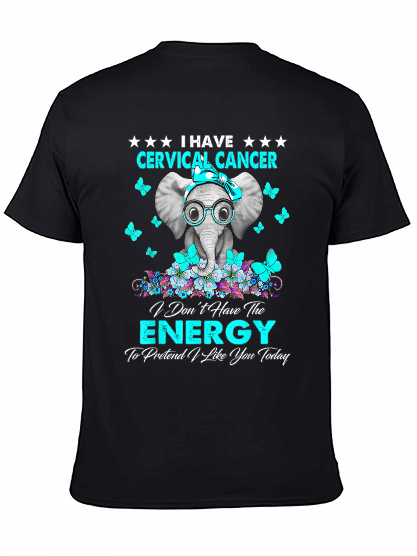 Camiseta Unisex Cervical Cancer Elephant
