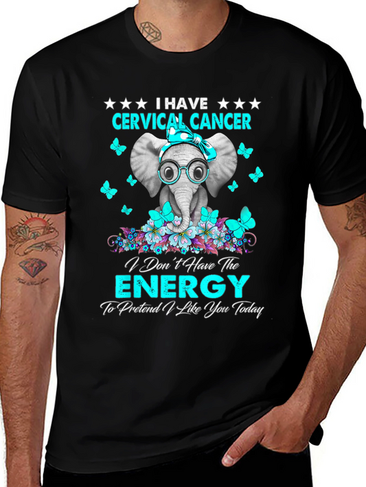 Camiseta Unisex Cervical Cancer Elephant