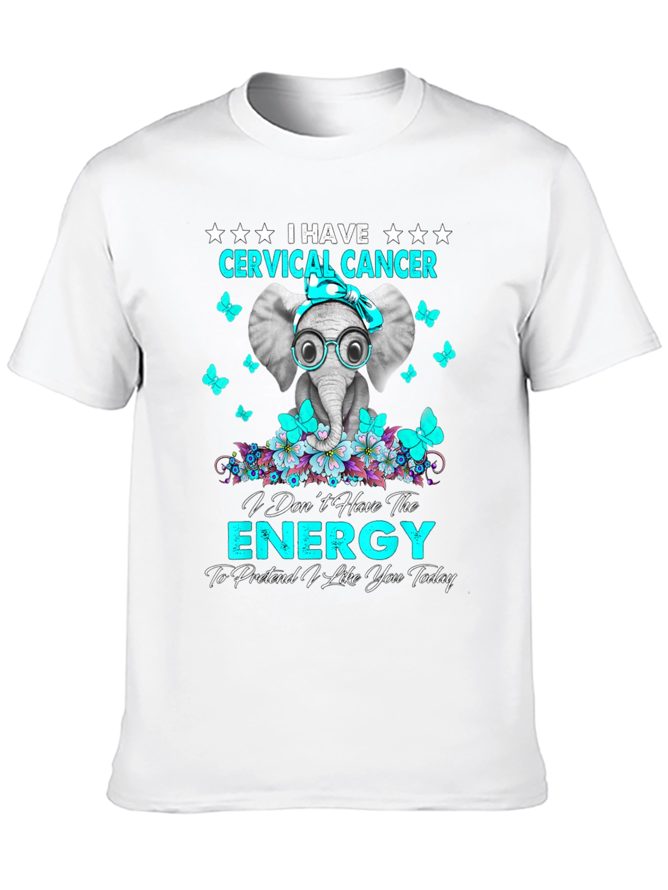 Camiseta Unisex Cervical Cancer Elephant