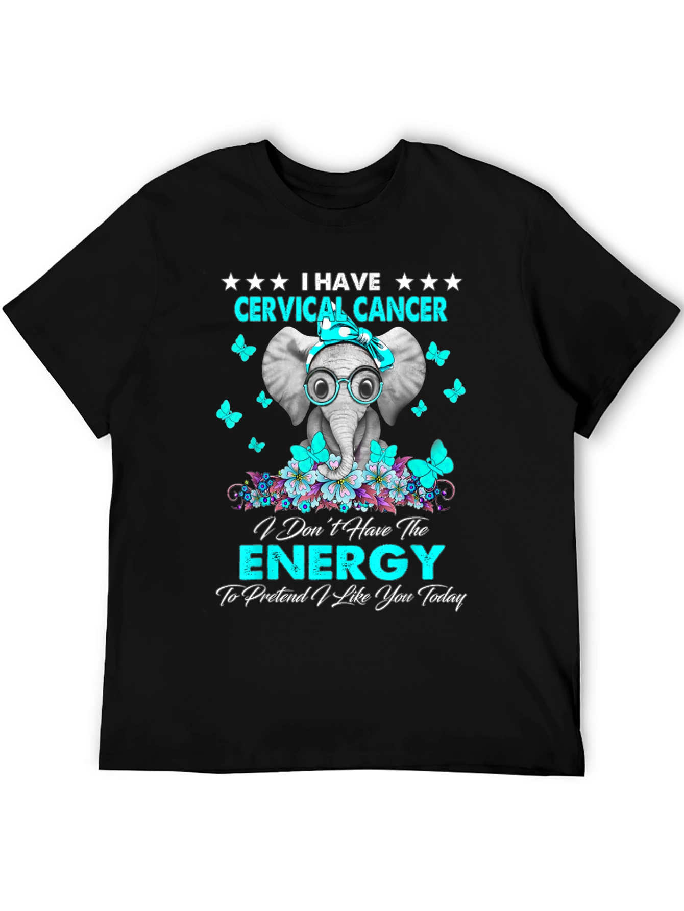 Camiseta Unisex Cervical Cancer Elephant