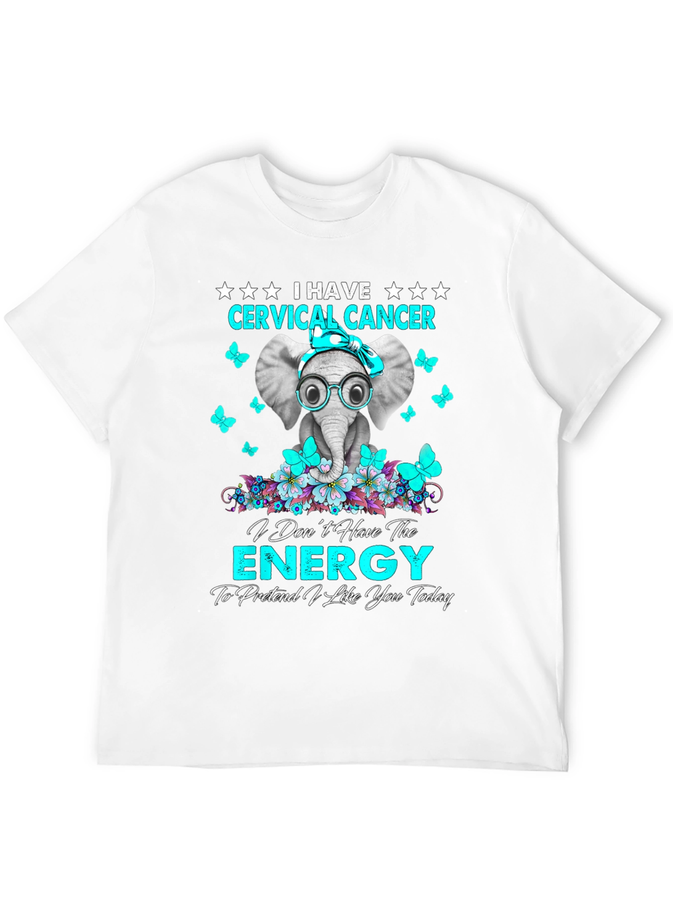 Camiseta Unisex Cervical Cancer Elephant
