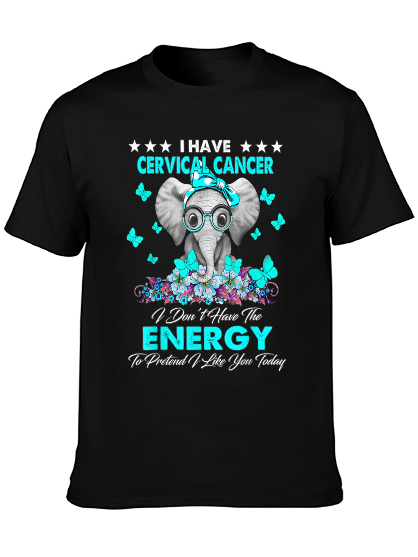 Camiseta Unisex Cervical Cancer Elephant