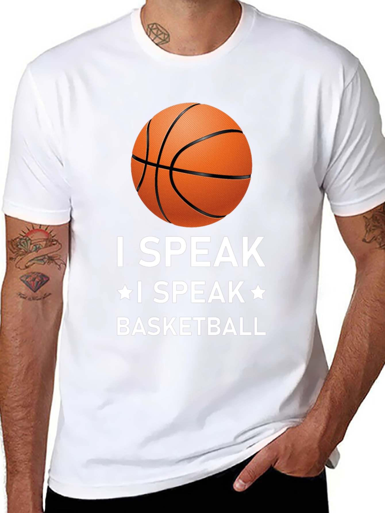 Camiseta I Speak Basketball Negra