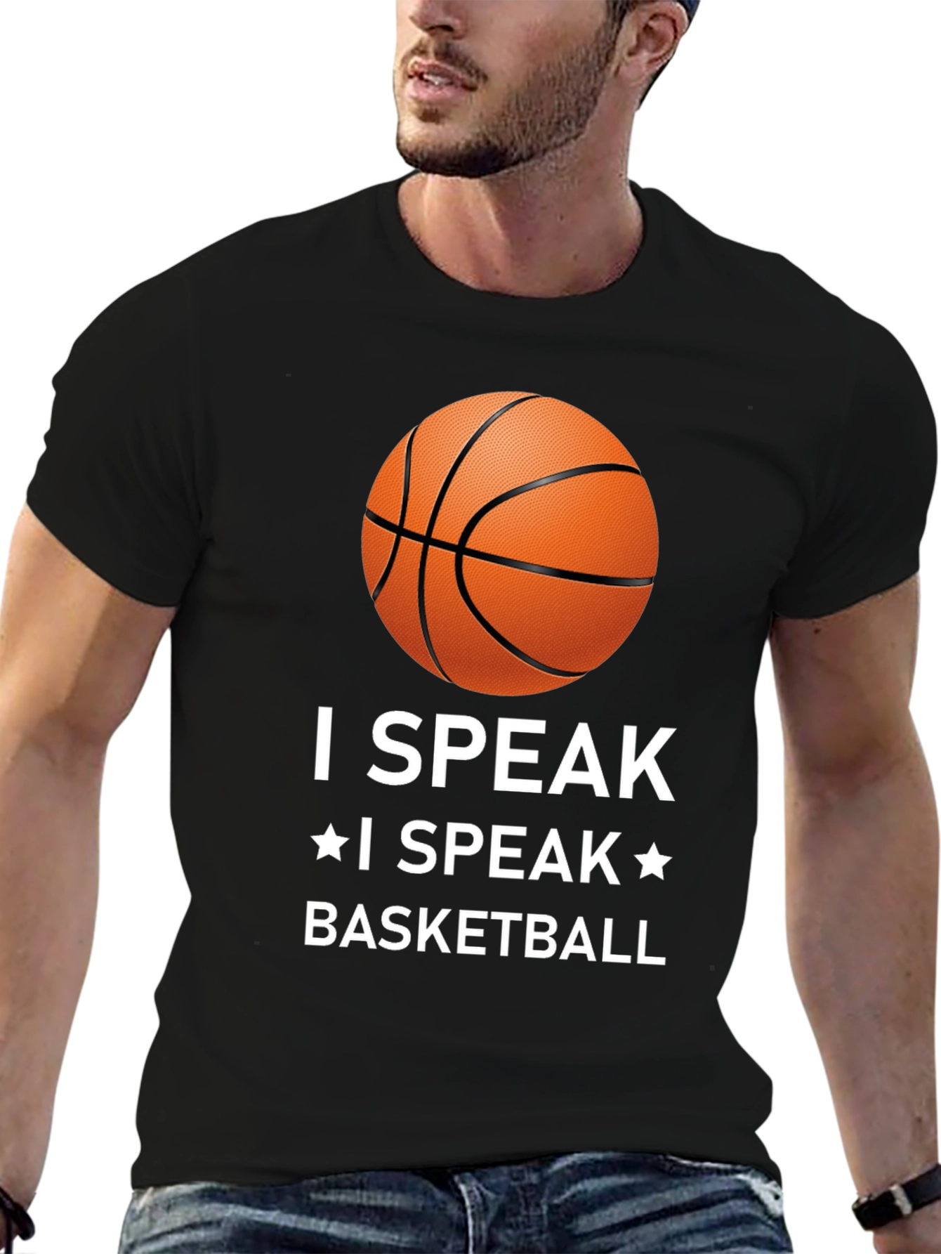 Camiseta I Speak Basketball Negra