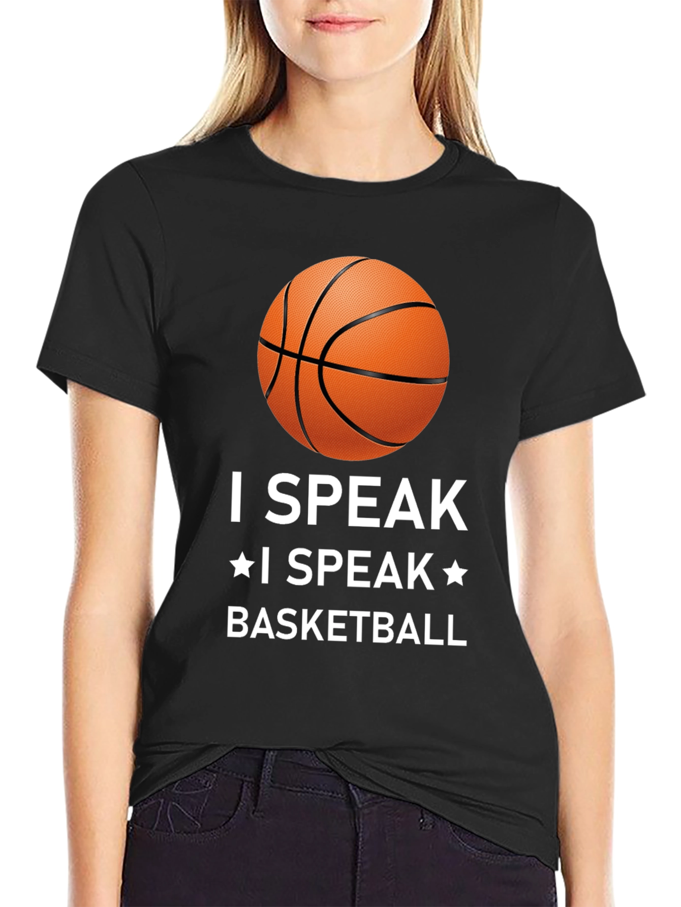 Camiseta I Speak Basketball Negra